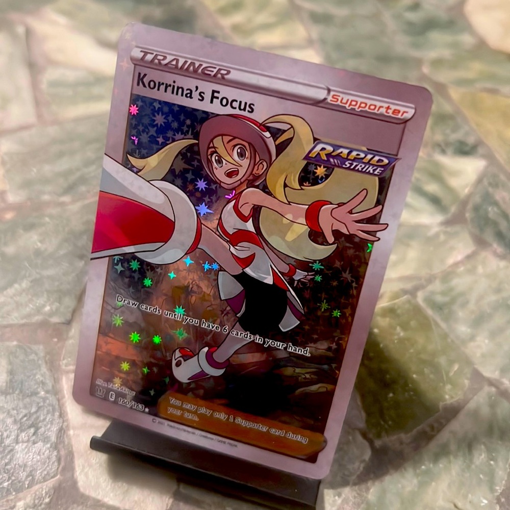 🔥Korrinas Focus Ultra Rare Full Art Pokemon Card 160/163 Battle Styles RARE